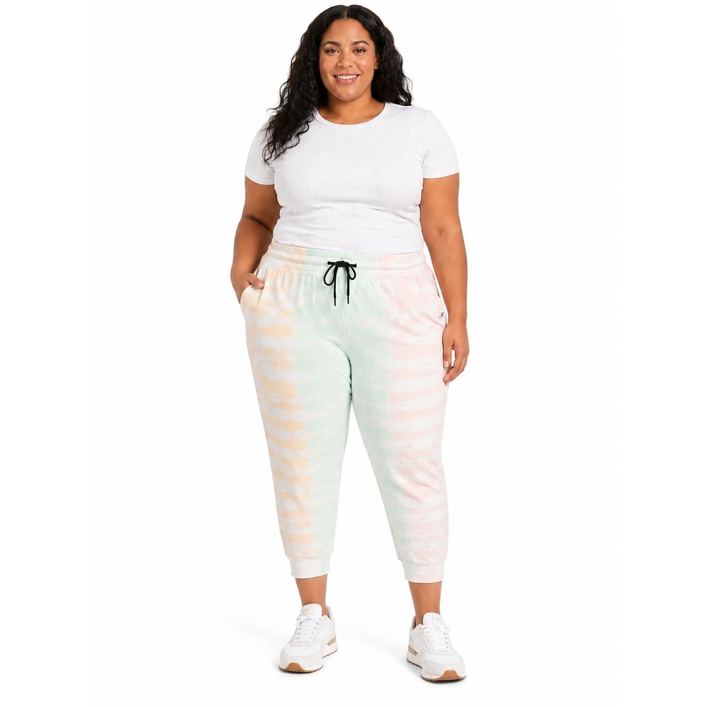 Torrid Tie Dye Jogger Pants 3X 22/24 Pastel Rainbow Drawstring Cotton Blend New - Picture 3 of 8